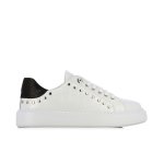 Leather Stud Sneakers -white