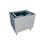 Wooden LED Nightstand With Glass Top And 2 Drawer T-06