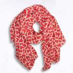 Multi Heart Glitter Scarf - Red Free