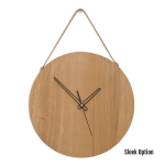 Magna Wall Clock In Oak - 250MM Dia Clear Varnish Sleek Black Second Hand