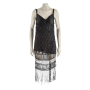 Gatsby Style Crochet Fringed Dress With Silver Beads - S/m