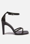 Cotton On Minnie Strappy Block Heel - Black Smooth
