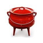 3 Leg Eramel Pot Red Nr 2