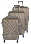 Smte 3-PIECE Spiral Travel Luggage Set Gold With Keychain