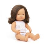Miniland Caucasian Brunette Girl Doll - 38CM