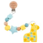 Giraffe Silicone Pacifier Dummy Clip With Teether By