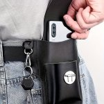 Stylish Portable Flip Waist Pack For Men Multi-functional Phone Holder Durable Water Repellent Belt Bag Business Commuter Pack