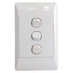 Redisson Wall Switch 3 Lever 1 Way Round White
