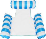 Inflatable Pool Hammock Lounger Chair - Sky Blue Striped