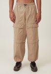 Cotton On Parachute Super Baggy Pant - Light Camel Zip Off