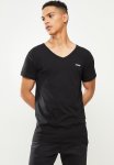 V-neck Short Sleeve Tee - Black