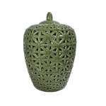 Ginger Jar Criss-cross Design Green 23.5X23.5X32.5CM