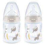 Nuk First Choice+ Temperature Control Bottle Silicone Teat 0-6 Months - 150ML 2 Pack - Safari