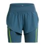 Under Armour Women's Run Anywhere Shorts - Static Blue/static Blue/lime