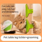 1-PACK Cat Self Groomer With Soft Silicone Bristles Grooming And Massage Tickler Brush For Cats Secure Table Leg Wrap Attachment