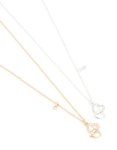 Mixed Metals Diamante Interlocking Heart Necklaces 2-PACK