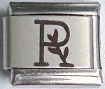 9MM Laser Italian Charm - Letter R
