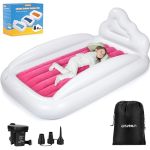 Ushma Inflatable Toddler Travel Bed Double-sided Kids Air Mattress Kids Blow Up Mattress With Sides Travel Portable Toddler Bed