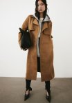 Imitation Suede Trenchcoat - Brown