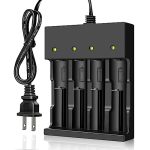 18650 Battery Charger 4 Bay Smart Universal Charger For 3.7V Rechargeable Lithium Li Ion Batteries Compatible 18650 26650 21700