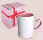 Ceramic Mug 'i Am Enough' Printed With Heart -shaped Handle- Pink