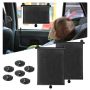 2PCS Car Window Shades For Baby Retractable Uv Protection Sun Shade 18" 15" Side Window Sun Blocker With Suction Cups For Cars Suvs And Trucks