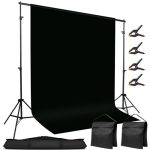 10X7FT Adjustable Photography Backdrop Stand Kit Photo Studio Background Support With 4 Crossbars 4 Clamps 2 Sandbags With 10 7