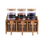 10 Piece Bamboo Canister Set Clear