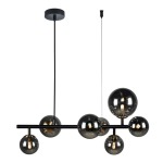 Horizontal Bubble LED Glass And Metal Pendant Light Black