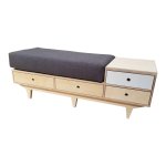 Easy Bench - Velvet Fabric - Black