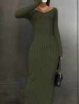 Solid Color Crew Neck Dress Casual Short Sleeve Simple Dress For Spring & Summer Women's Clothing