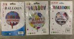 Happy Birthday 18" Foil Multicolor Balloon