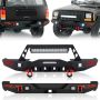Yzona Front & Rear Bumper Combo Compatible With 1984-2001 Jeep Cherokee Xj 2/4 Doors Off-road Bumpers Equipped With Paintable De