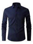 Men's Long Sleeve Lapel Collar Tuxedo Shirts Perfect For Business And Office