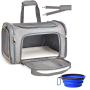 Pet Ventilated Collapsible Mesh Travel Carrier With Pet Bowl Fleece Pet Bed