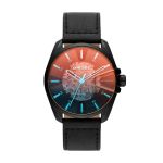 Diesel MS9 Automatic Three-hand Black Leather Men's Watch DZ1967