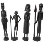 Wooden Pair Statues 4PCS