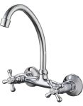 Wall-mounted Chrome Kitchen Sink Mixer Cross Handles AY406-100