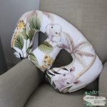 Twins Feeding Pillow Cover And Inner Safari With Leaf