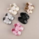Trendy Cute Bowknot Walking Shoes For Baby Girls Lightweight Non-slip Shoes For All Seasons