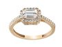 9CT Rose Gold Emerald Cut C.z Solitaire Ring