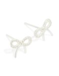 Sterling Silver Large Cubic Zirconia Bow Stud Earrings