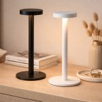 Chit Chat Rechargeable Touch Dimmable Table Lamp Black White - White