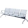 Steel Chrome 4 Seater Waiting Area Reception Chairs - Shiny Silver