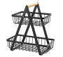 2 Tier Countertop Fruit Basket Holder Decorative Bowl Stand