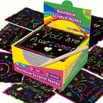 A Box Of 100 Magical Scratch-off Notes Rainbow Scratch-off MINI Art Notes Art Handmade Diy Party Supplies Birthday Halloween Chr