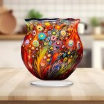 Colorful Acrylic Vase Decor 20.32X20.32 Cm - Sun Catcher & Craft Gift For Garden Window Sill Bedroom Living Room Study Porch