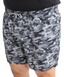 Mens Printed Camo Swim Shorts - 10XL Blk grey