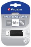 Verbatim Pinstripe USB Flash Drive 16GB - Black 49063