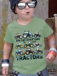 Boys Tractors Print Short Sleeve T-Shirt Round Neck Breathable Comfortable Casual Tee Tops For Kids Children